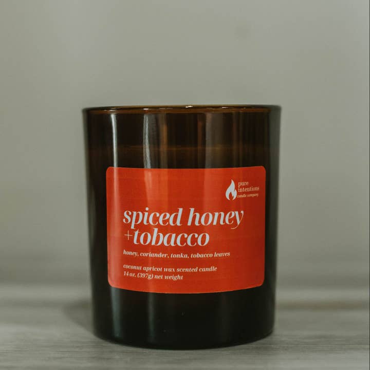 Pure Intentions Candle Company - Wholesale Jar/Filled Candle - Spiced Honey + Tobacco