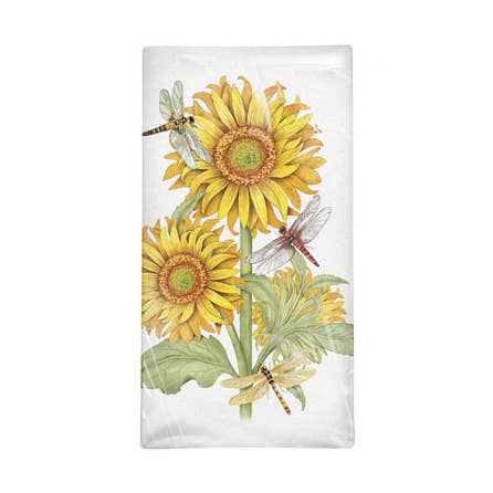 Sunflower Dragonfly Bagged Towel for wholesale by Mary Lake-Thompson Ltd.