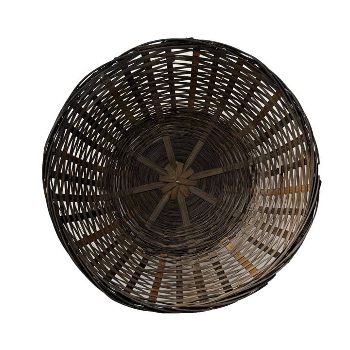 Bospak - Wholesale Basket - 11“ handmade natural bamboo bowl with a dark finish