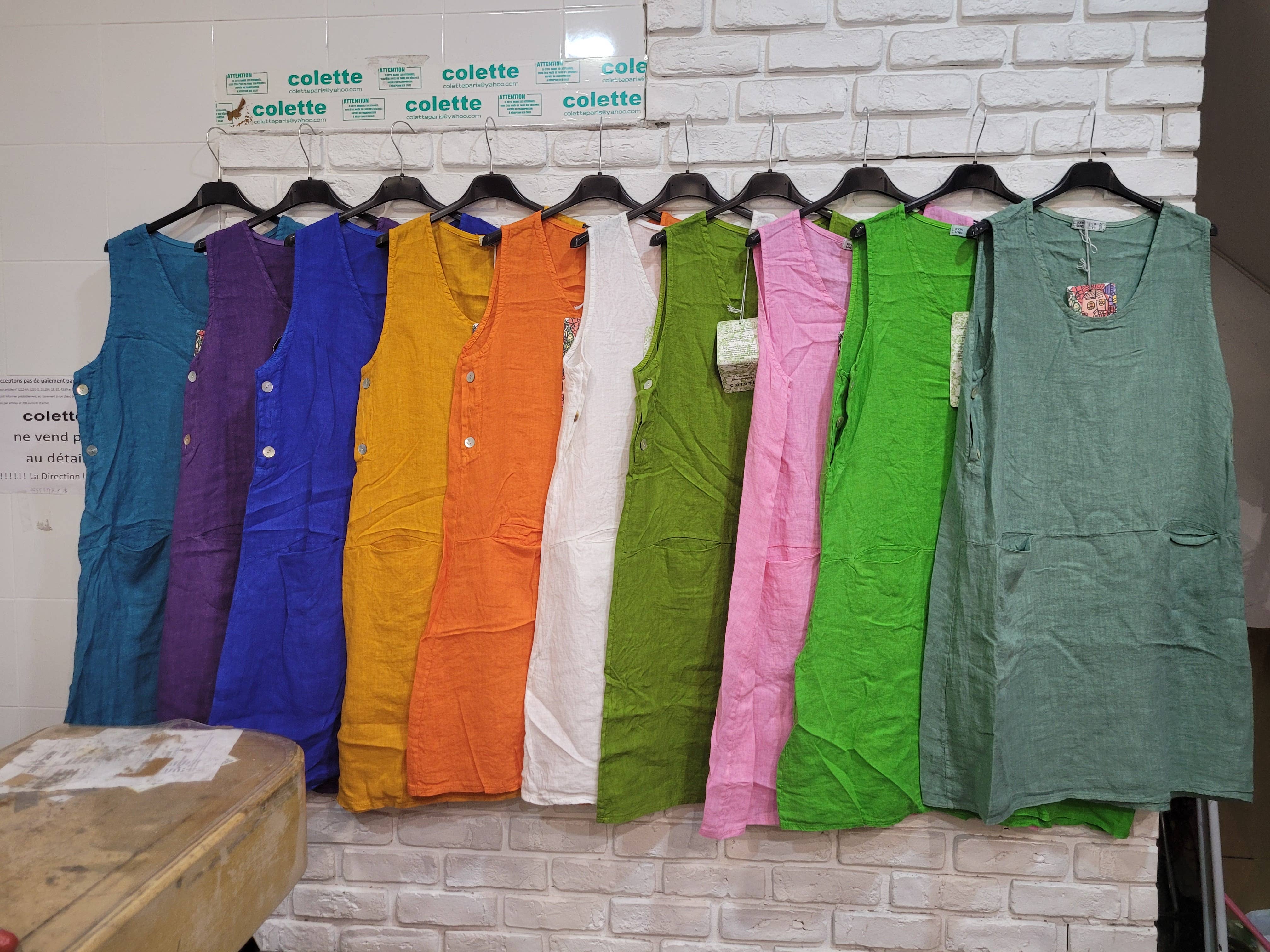 la maison des fibres naturelles – Großhandel Kleid – Damen – Ärmelloses Kleid aus 100 % Leinen, Modell 62551918