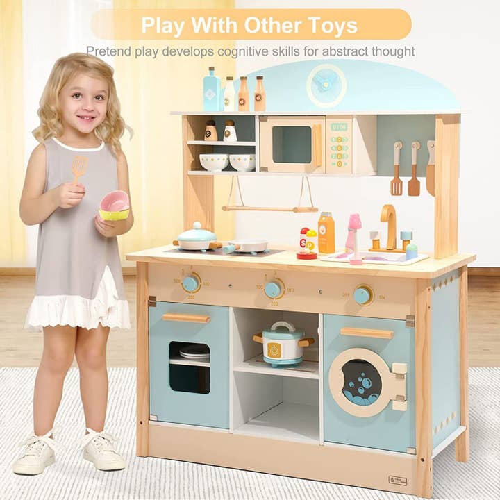 Robud & Mewoofun Official Store - Vendita all'ingrosso Set di giocattoli - Bambini - Robud Grande Cucina Giocattolo in Legno per Bambini Chef Gioco di Ruolo