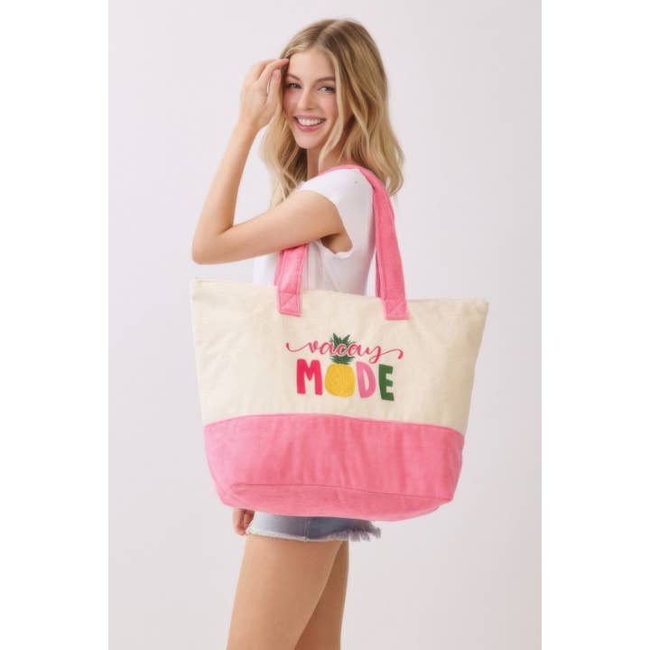 CC Wholesale Clothing - Wholesale Tote Bag - Women's - Vacay Mode Terry Tote2