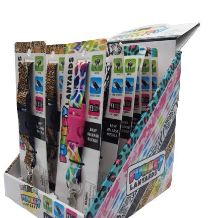 Novelty Brands - Wholesale Retailer Display - Accessories - Keychain Lanyard with Detachable Clip- 12 Piece Display