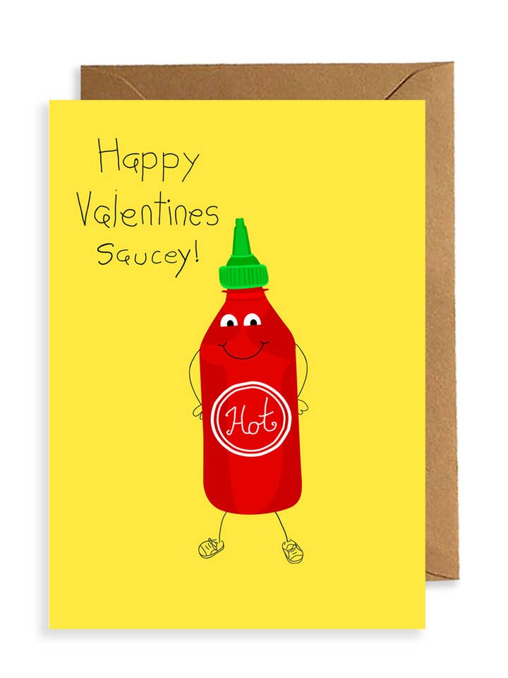 Happy Valentines Saucy Card for wholesale by Bexi Cards Stationery