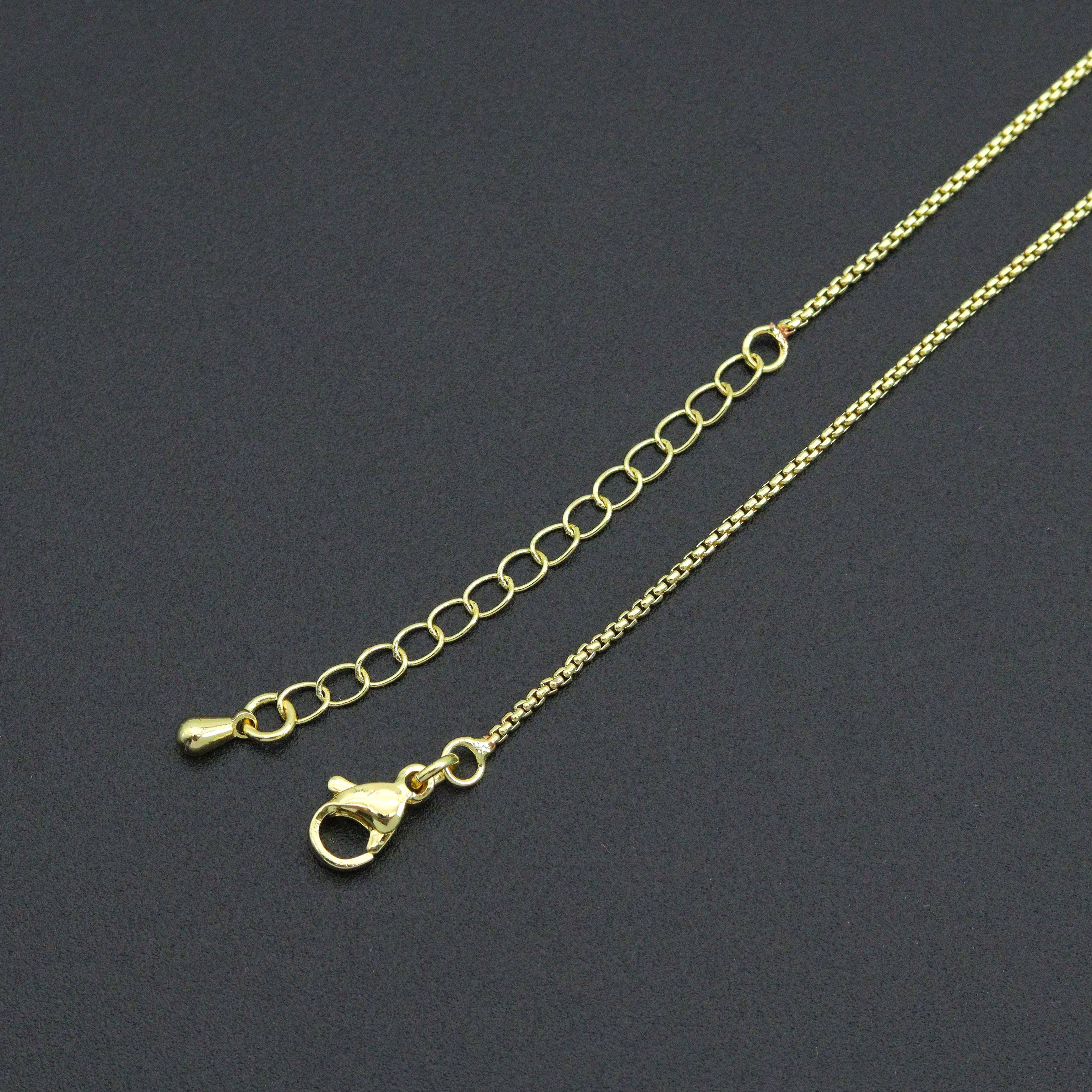 BestBeads&Beyond - Wholesale Link & Chain Necklace - Gold Silver Thin box Link Chain Necklace , Sku#LX8442