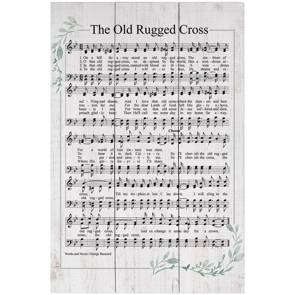Sincere Surroundings - Wholesale Wall Sign - Rugged Cross Hymn - Rustic Pallets0