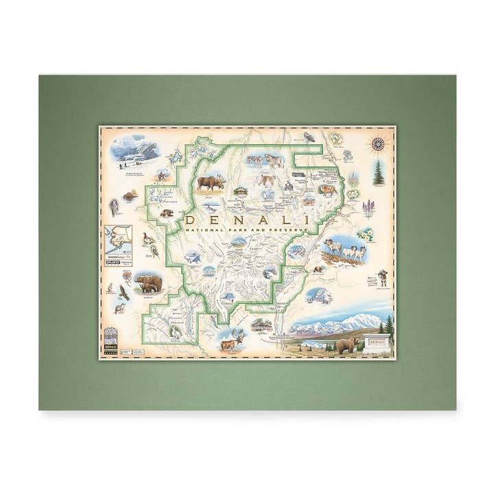 Minimapas pré-emaranhados do Parque Nacional Denali por atacado de XPLORER MAPS
