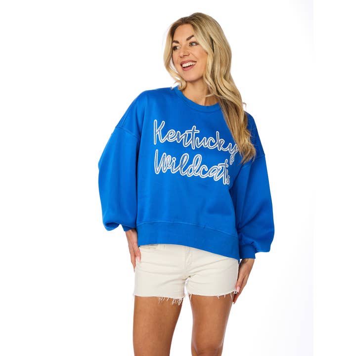 Jersey con mangas en forma de globo con diamantes de imitación de los Kentucky Wildcats para venta al por mayor de Stewart Simmons