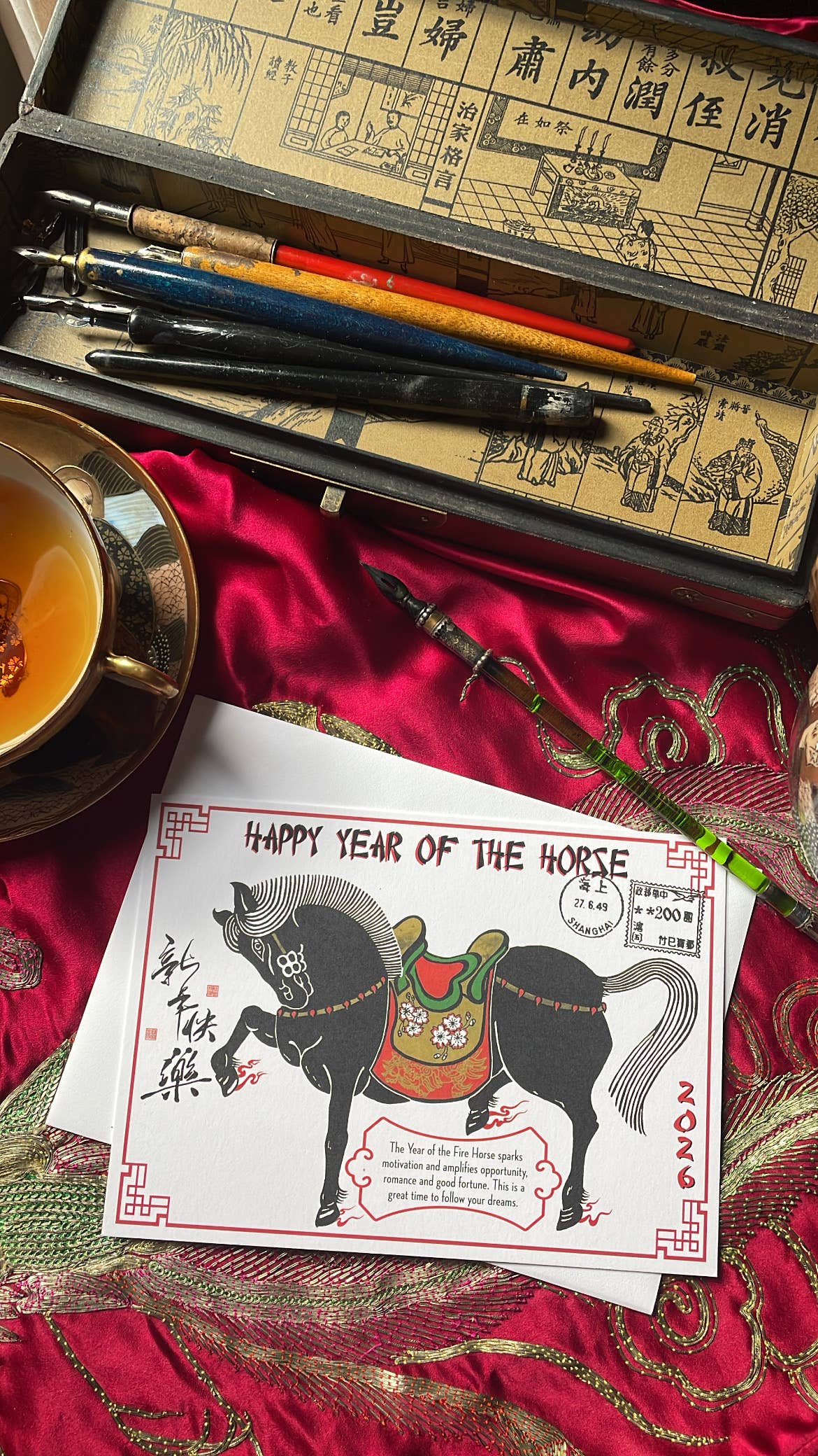 Ivory Tower Studios - Wholesale New Year's Card - Year of the Fire Horse 2026 Chinese Lunar New Year Card2