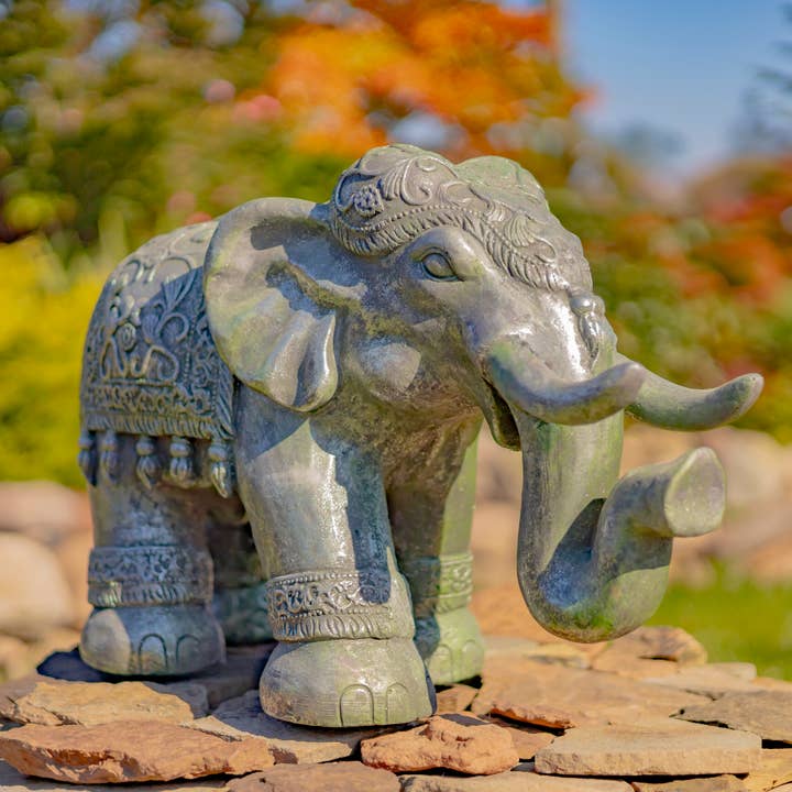 Zaer Ltd. International - Wholesale Outdoor Ornament/Decor - Magnesium Boho Elephant Statue- 3 Color Options16