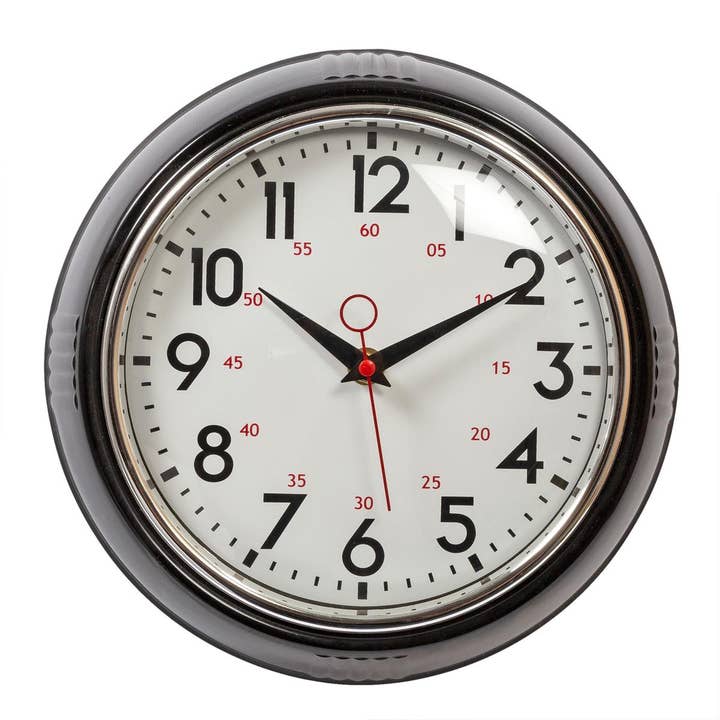 Kiera Grace Retro 9.7" Wall Clock with Glass Lens for wholesale by Kiera Grace