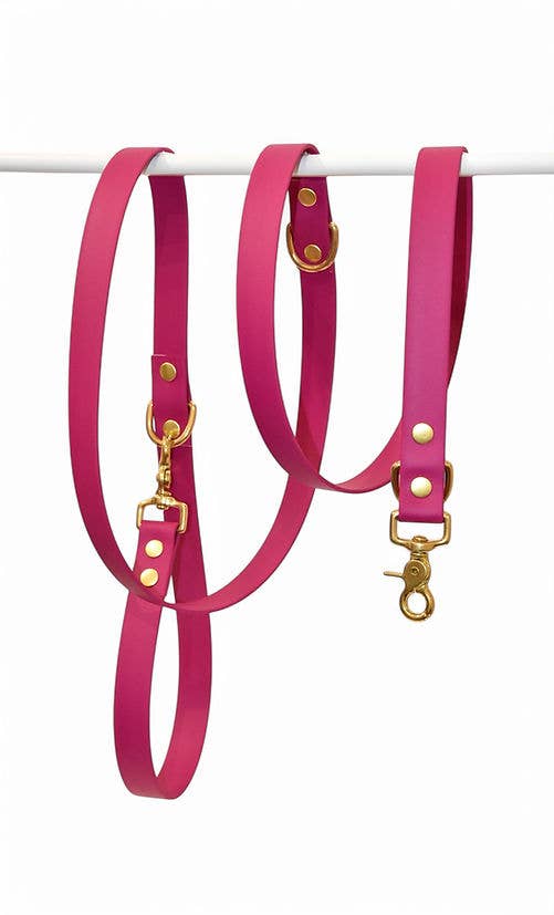 Pompon & Pets - Wholesale Pet Leash - Dog - Raspberry Multi-Position Leash - Biothane