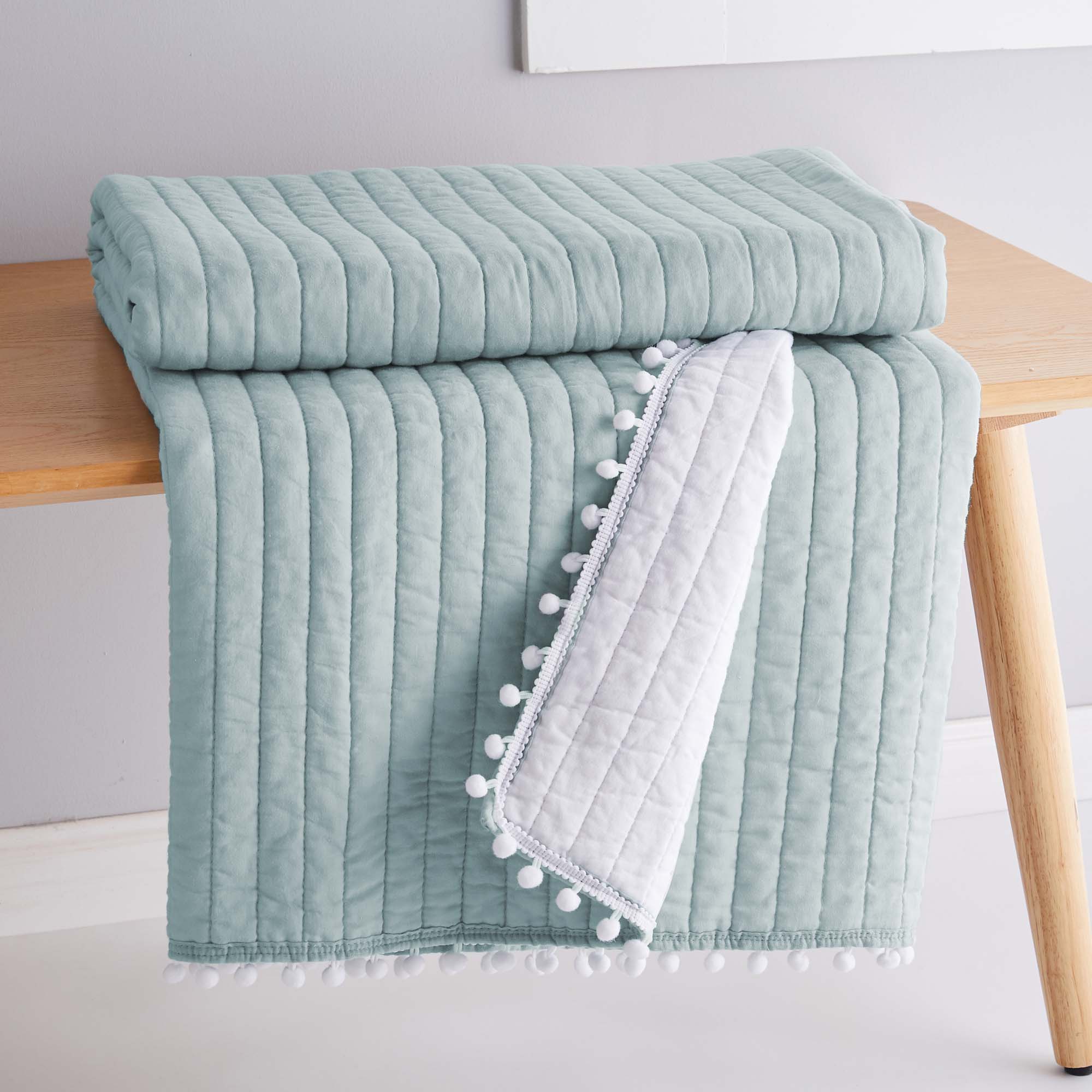 Levtex Home - Wholesale Throw Blanket - Pom Pom Quilted Throw5