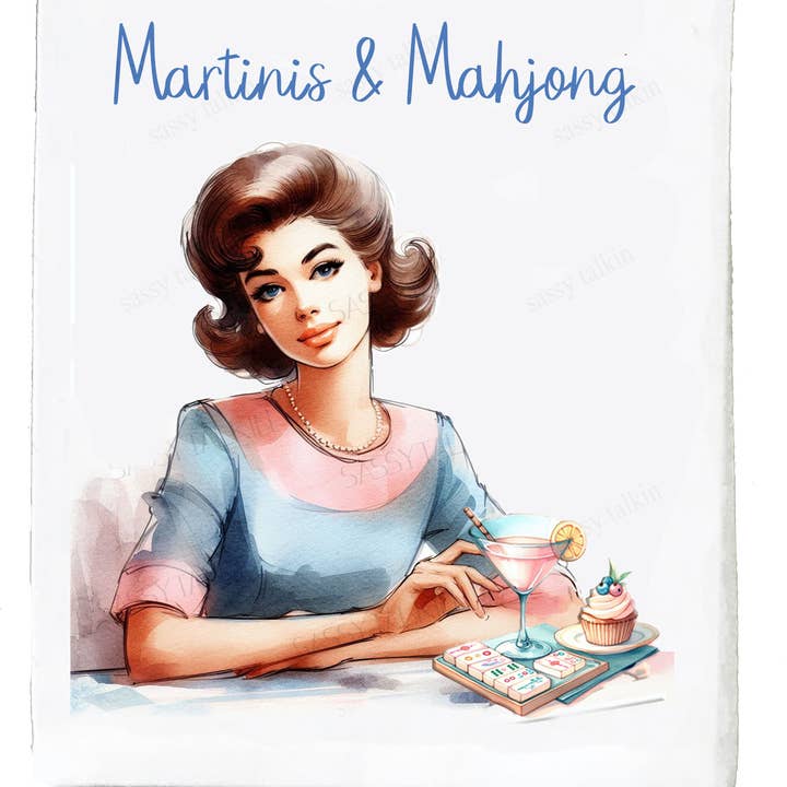 Sassy Talkin - Wholesale Tea Towel - Sassy Girl, Dish Towel, Mahjong, Martinis & Mahjong