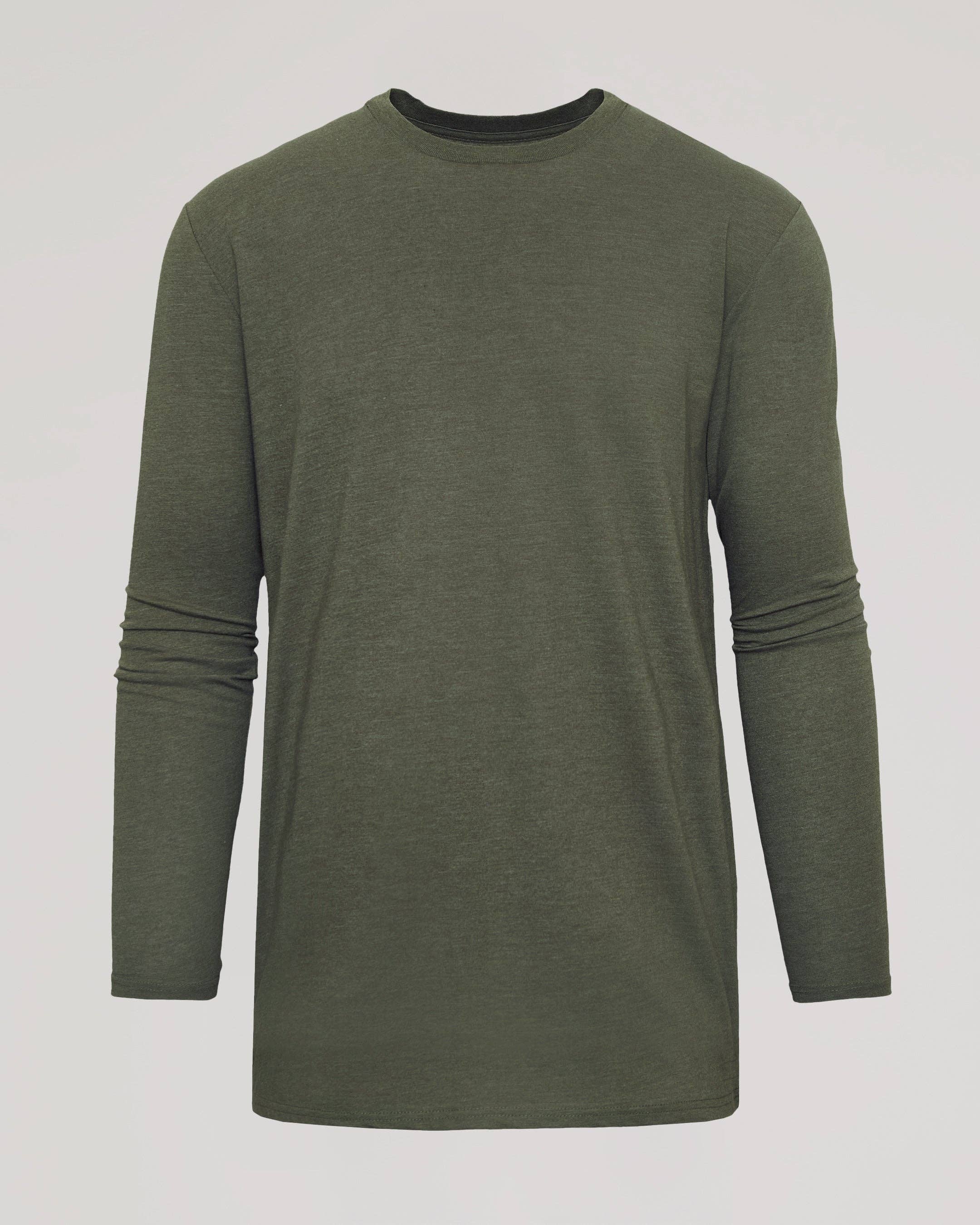 True Classic - Wholesale T-Shirt - Men's - Heather Military Green Tall Long Sleeve T-Shirt1