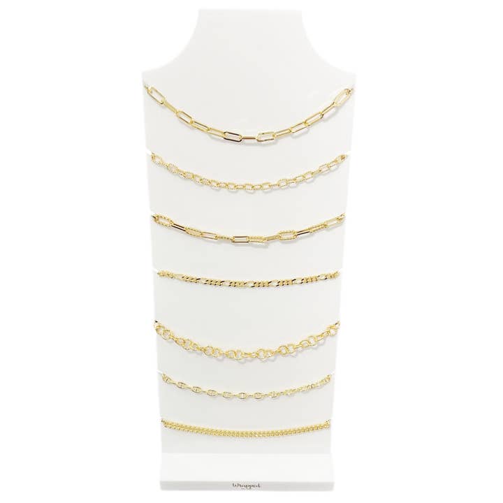 Espositore per collane alte per la vendita all'ingrosso da parte di Wrapped. By Sav