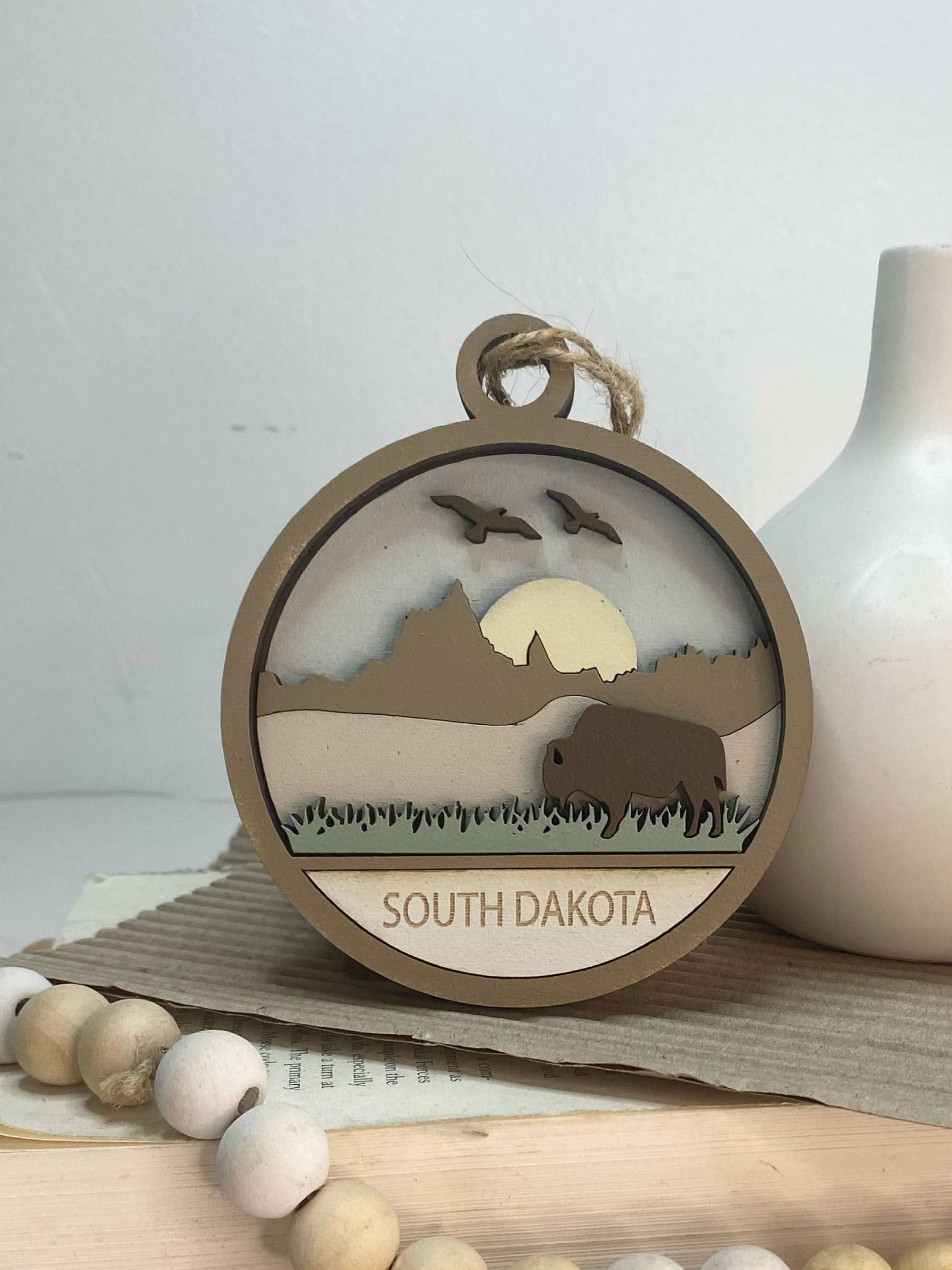 Pine Designs - Wholesale Ornament - South Dakota State Ornament or Gift Tag