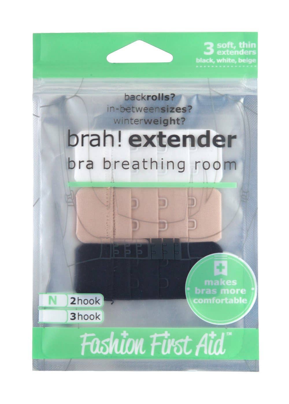 Fashion First Aid - Vente Rembourrage de soutien-gorge – femme - Brah ! Extension : Lot de 3 extensions de soutien-gorge Blanc Beige Noir2