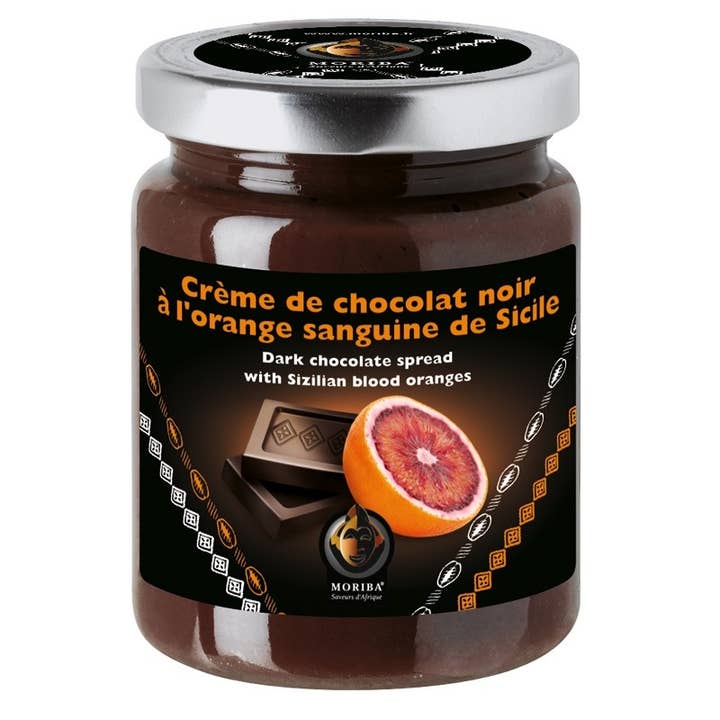 Dunkle Schokoladencreme mit sizilianischer Orange 250g für den Großhandel von MORIBA