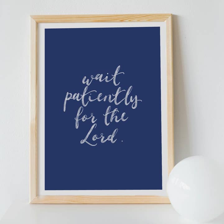 Psalm Print, Scripture Print, Blue Christian Print, Psalm 27 for wholesale by And Hope Designs - Cards, Stickers & Stationery
