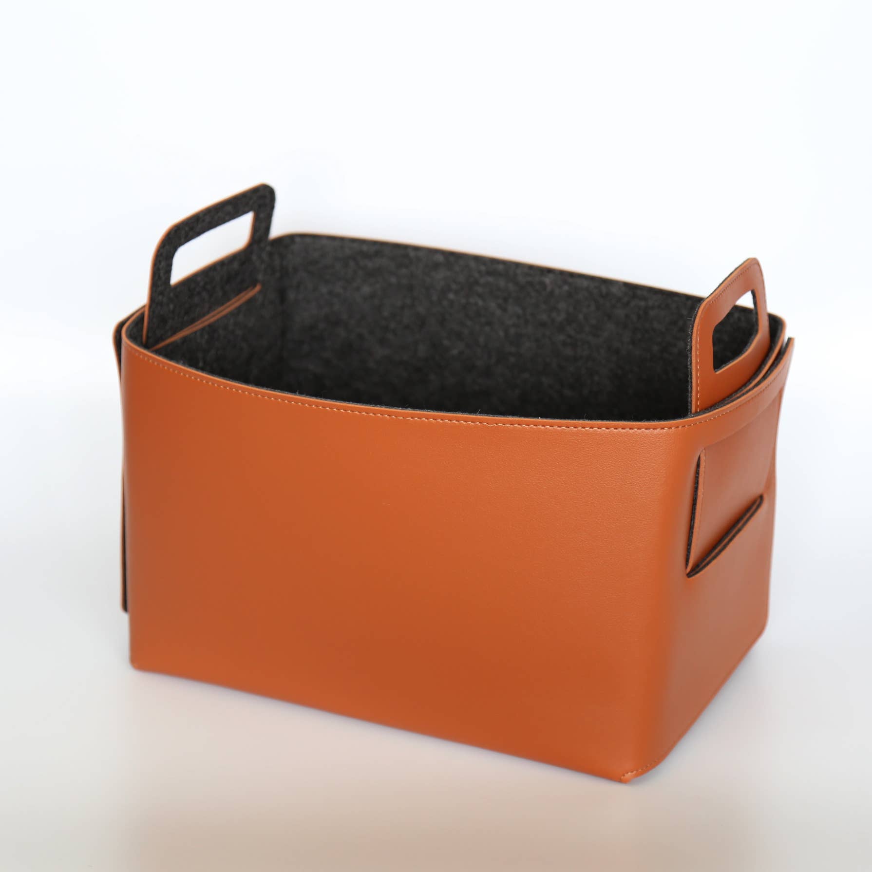 Zora Botanica – wholesale Storage Bin – Vegan Leather and Felt Storage Basket, Large14