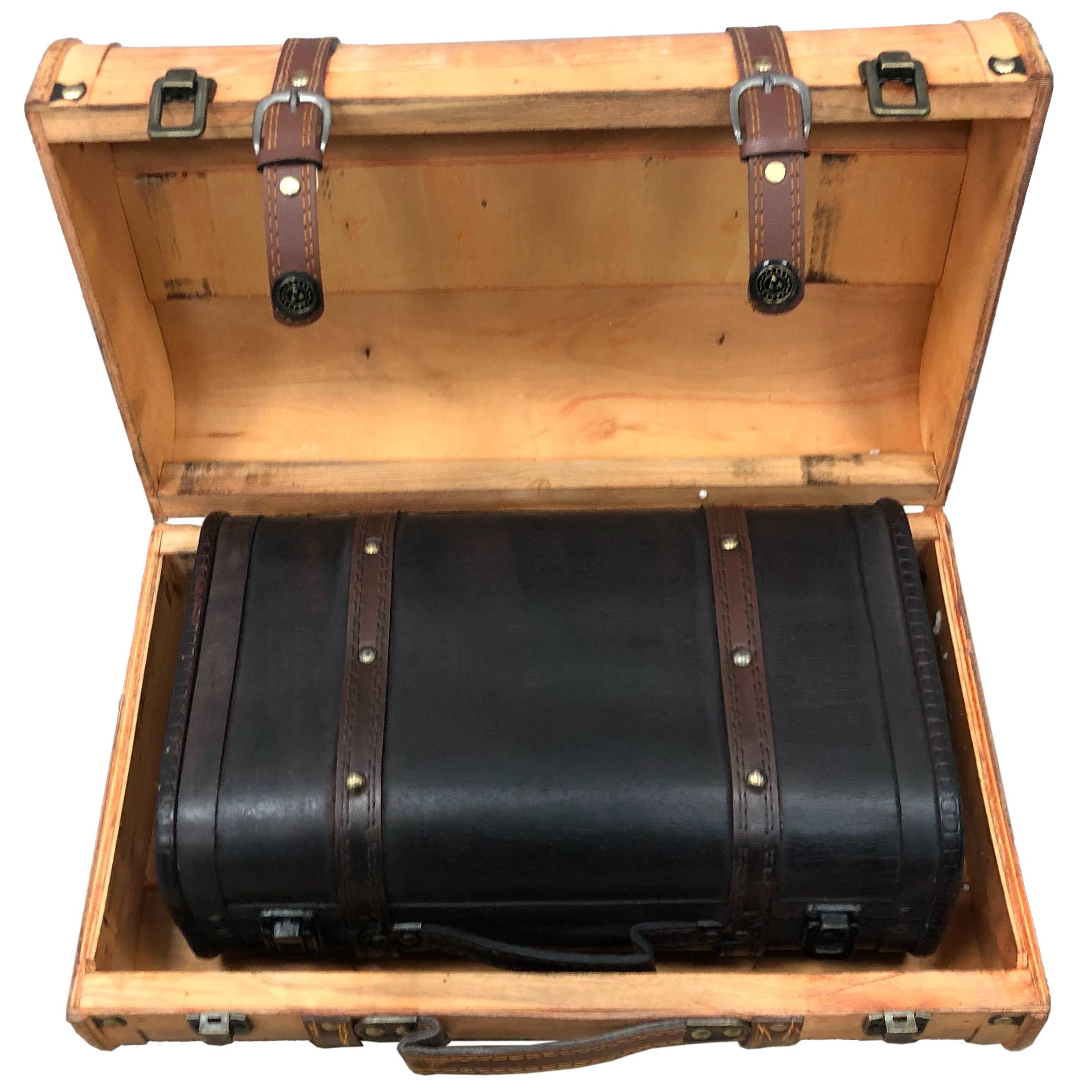 Quickway Imports - Wholesale Luggage - 3 Colored Vintage Style Luggage Suitcase and Trunk7