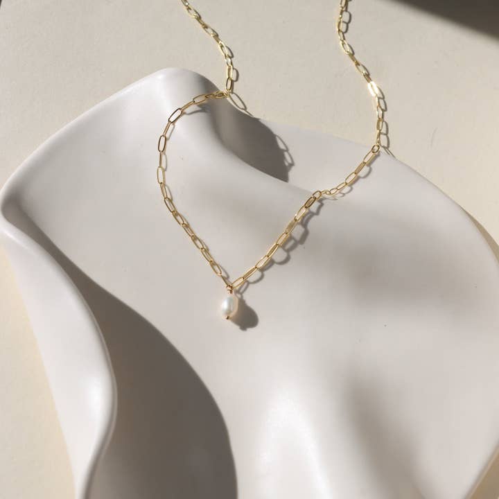 Ava Pearl Necklace for wholesale by Token Jewelry