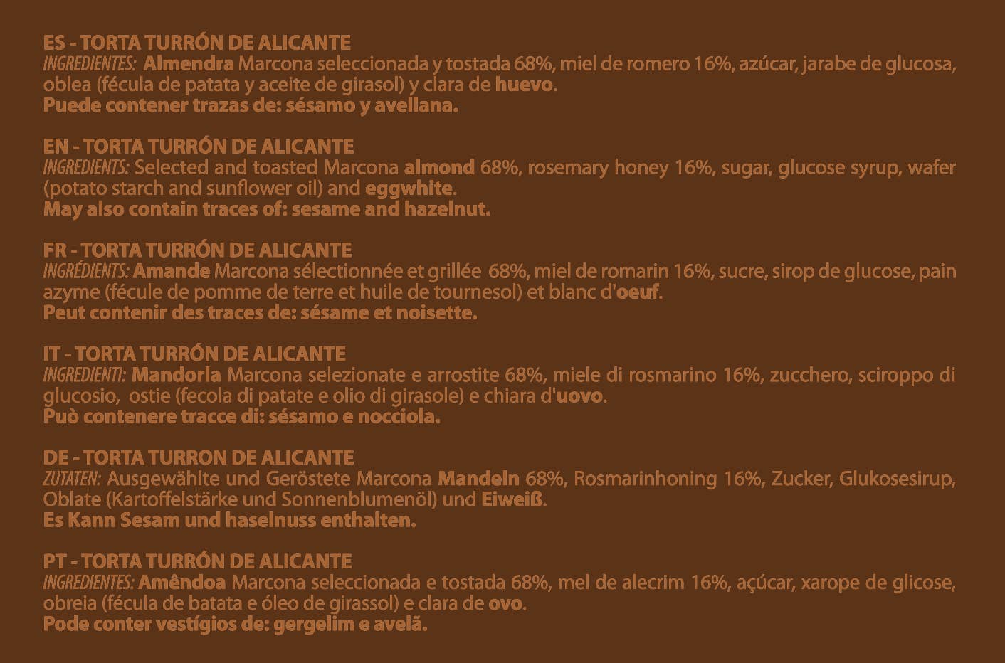 PABLO GARRIGÓS IBÁÑEZ - Wholesale Noga - Delicatessen Alicante Nougatcake 200 g1