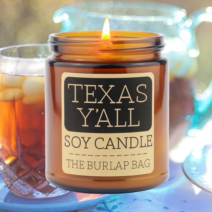 Texas Y'all Soja-Kerze 9oz für den Großhandel von The Burlap Bag
