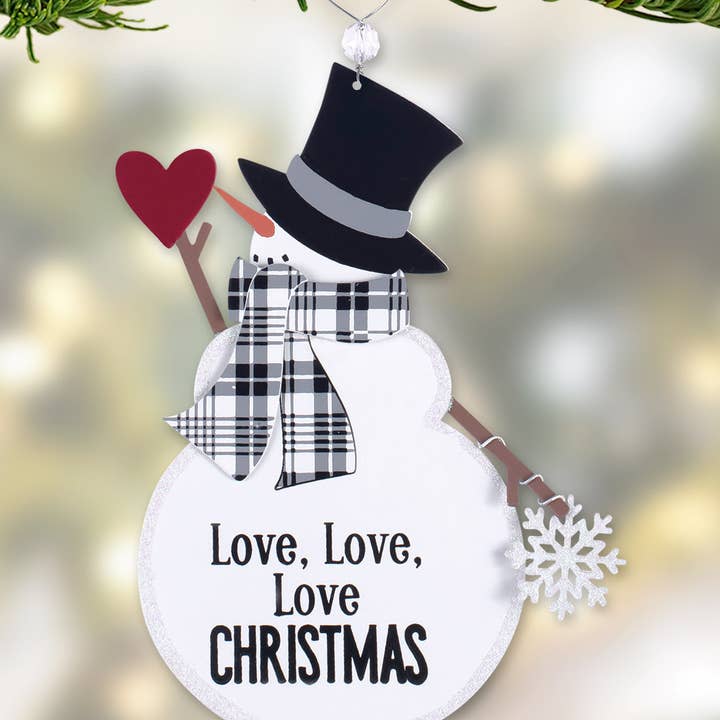 Sunset Vista Designs - Wholesale Ornament - Snowman Love Ornament0