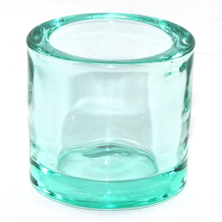 Heavy Glass Votive Holder | Aquamarine for wholesale by Twilight Collection