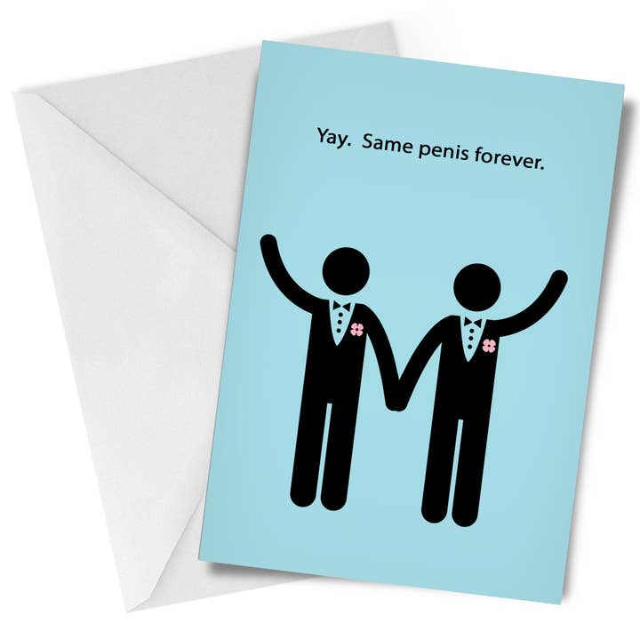 Same Penis Forever Alternative Greeting Card Marriage for wholesale by Chart Design