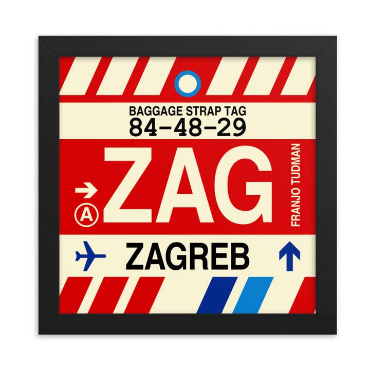 ZAG Zagreb Croatie Impression Encadrée pour la vente par YHM Designs