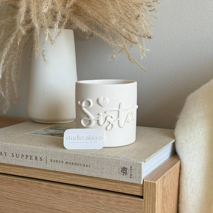 Sister Personalized Scented Soy Candle | Sister Gift Ideas for wholesale by Studio Akiyo