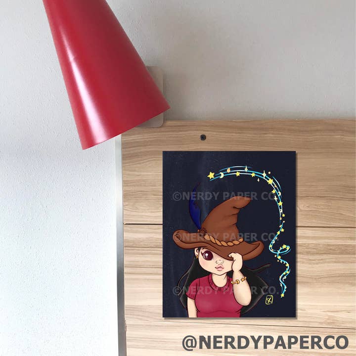 MAGICAL GIRL | Arte del Mago Disegnata a Mano | Stampa d'Arte per la vendita all'ingrosso da parte di NERDY PAPER CO.