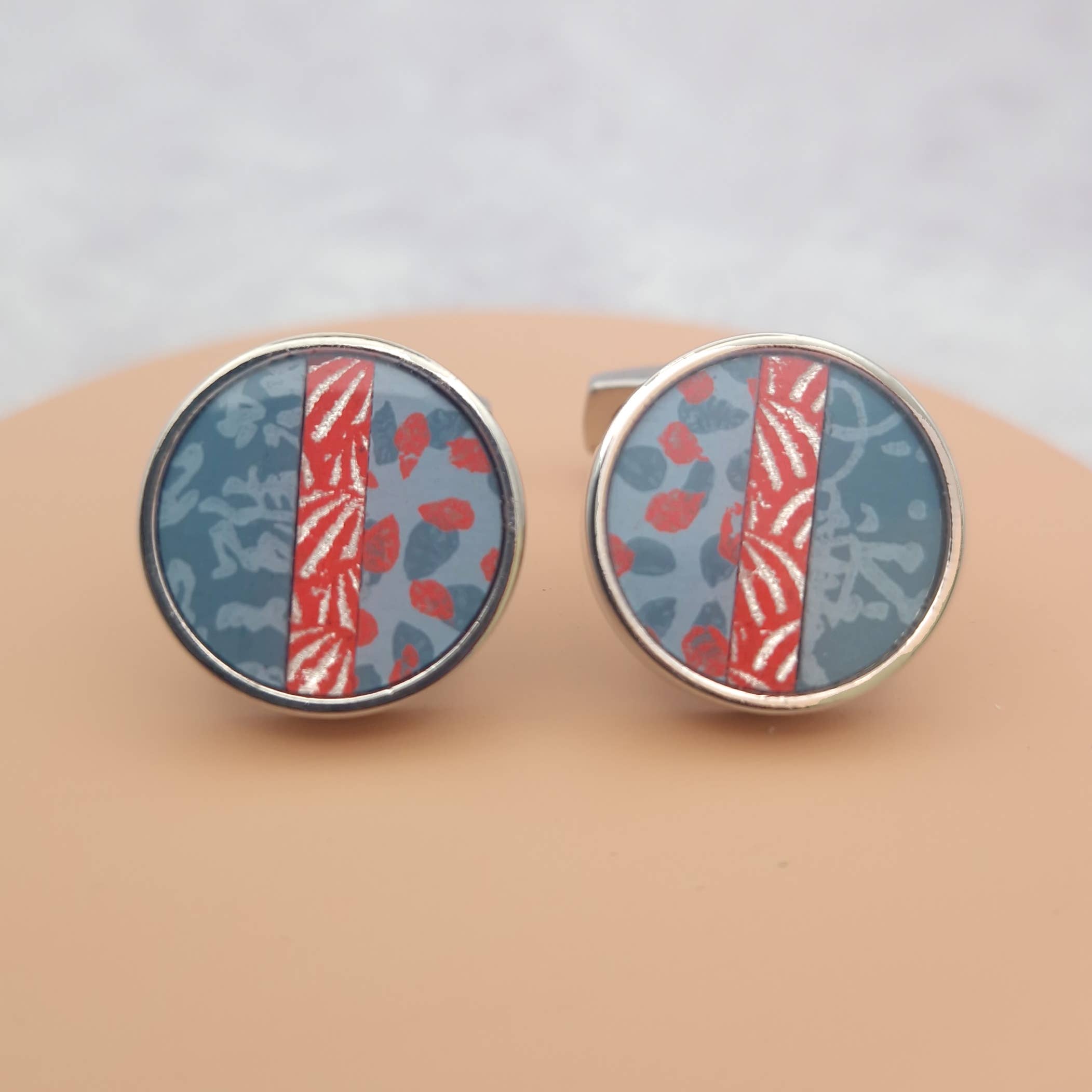 Circle & Dash – wholesale Cufflinks – Cufflinks - Blue Coral0