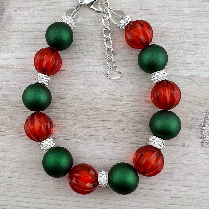 HOLLY JOLLY RHINESTONE DOG NECKLACE for wholesale by My Trendy Little Pup