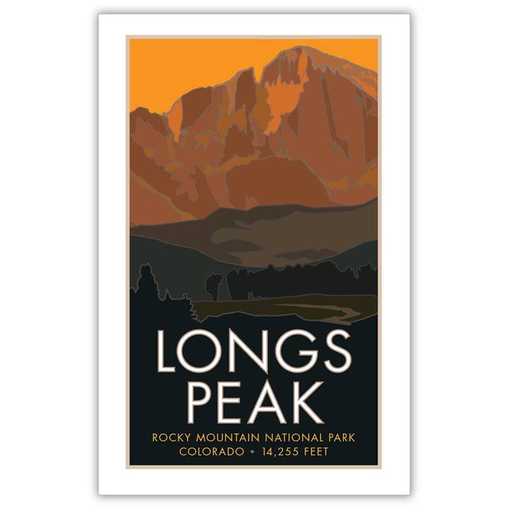Longs Peak 3 (Dusk), Colorado - Colorado 14er - Posters for wholesale by Travel Posters by M&W Design Co.