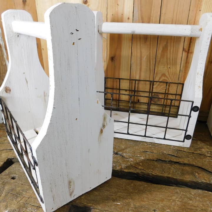 My Amigos Imports - Wholesale Magazine Rack - White Hill Magazine Holder-ER-Tray-WH-7Wx13Lx14H inch-White 5