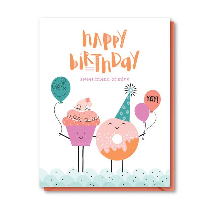 Sweet Friend Birthday Card for wholesale by doodle bird design