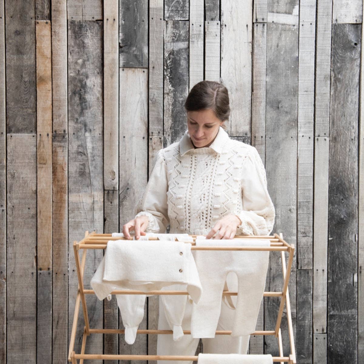 Andrea House - Vente Cintres - Étendoir pliant en bambou2