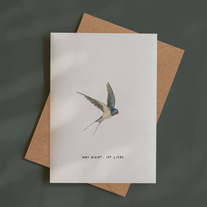 tucán y limón - Wholesale Sympathy Card - Barn Swallow - what remains is love | Sympathy card1