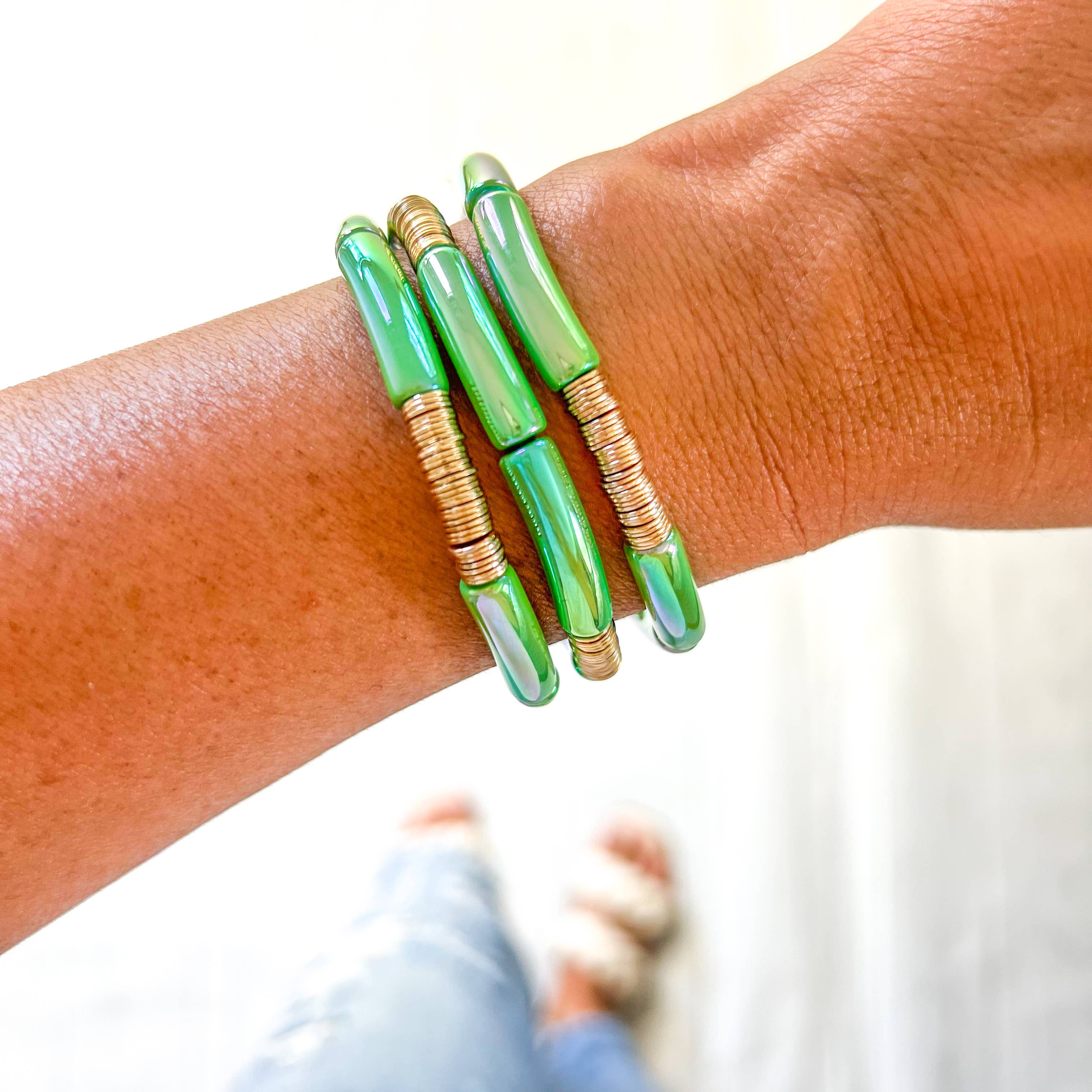 Savvy Bling – Conjunto de joias por atacado – Pulseiras & Colares Green Game Day14
