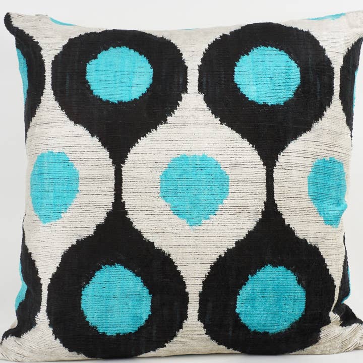 MD Home - Wholesale Throw Pillow Cover - HANDMADE- IKAT SILK/VELVET PILLOWCASE 20"x20"