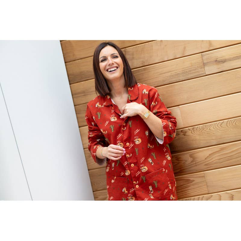 Terracotta Bamboo Blow - Women's Winter Pajamas in Flannel for wholesale on Faire1