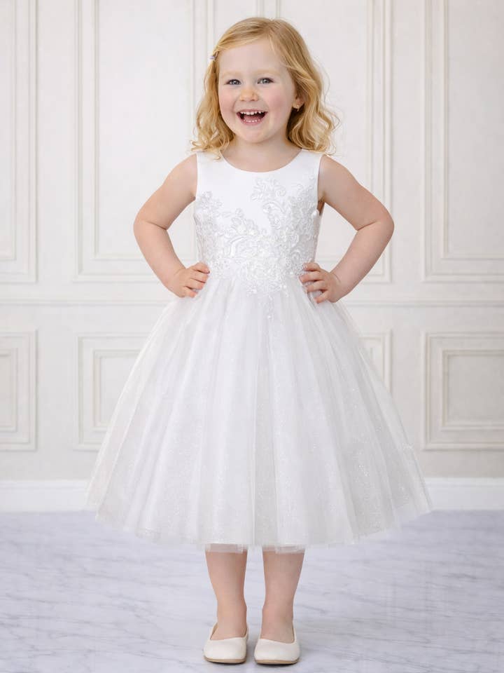 Bajabella - Vente Robe – enfant - Robe pour demoiselle d'honneur en dentelle brodée, robe bébé fille1