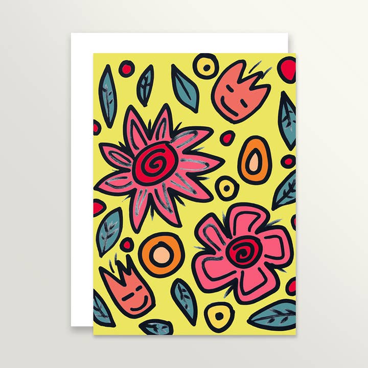 Flower Power - Tarjeta de notas 4,25x5,5 para venta al por mayor de Springamajig Press