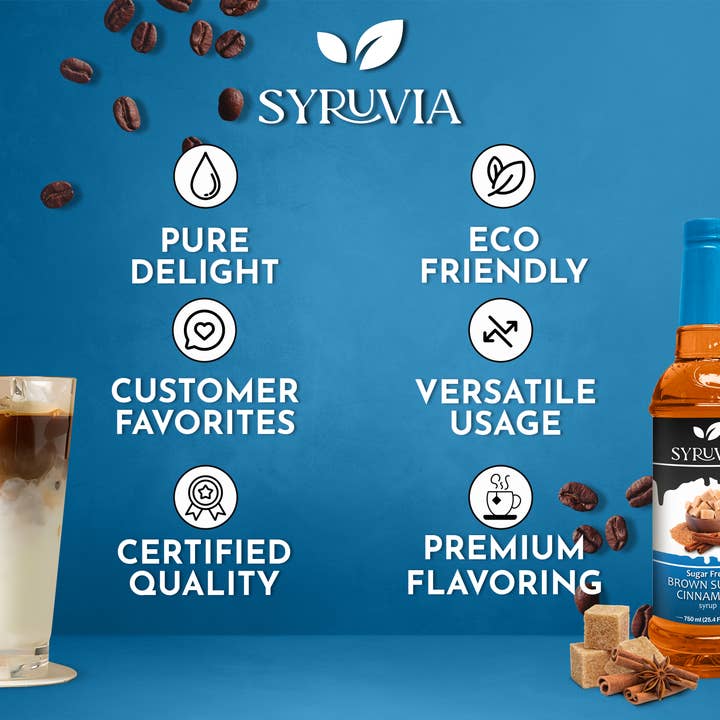 Syruvia - Wholesale Flavored Syrup - Sugar-Free Brown Sugar Cinnamon Syrup