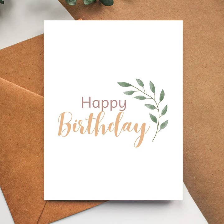 Boho Happy Birthday Greeting Card for wholesale by Balsam Paper Co