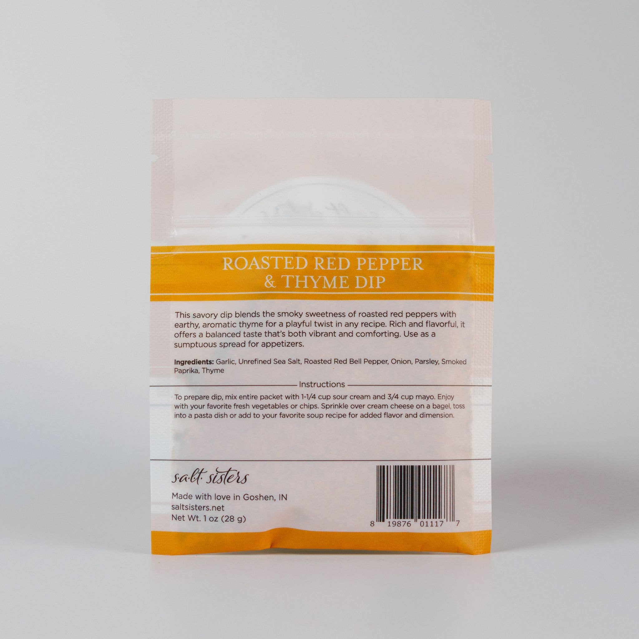 Salt Sisters - Wholesale Dip - Dip Mix - Roasted Red Pepper & Thyme - Packaged Weights1
